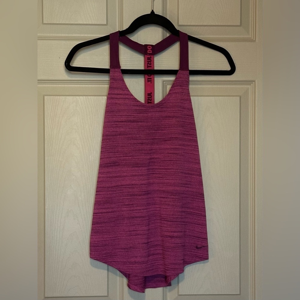NIKE DRI-FIT Heathered Pink Just Do It Racerback Vest Tank Top - Size XS
